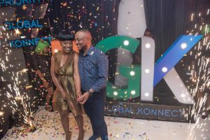 Mr & Mrs Frederick Eze at the unveiling of Priority Global Konnect (PGK) Ltd