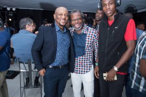 CEO Priority Global Konnect (PGK) Ltd Mr Frederick Eze with Kelechi Amadi Obi at the PGK Launch.