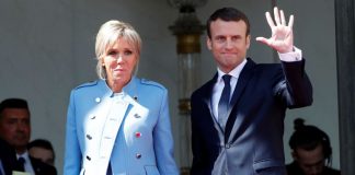 Macron with his wife IMAGE/VOA