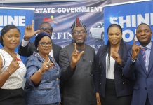 OLF Gets Bigger With 2M Participants, 90M Viewers Around The World For 2018 Edition Brand PR/Internal Comms. & Sponsorships Manager, Sandra Amachree, Special Adviser to the Lagos State Governor on Arts and Culture, Hon. Adebimpe Akinsola, Music Artiste, Mr P, Lagos State Commissioner for Tourism, Arts and Culture, Mr. Steve Ayorinde, Brand Manager, Star Lager Beer, Onyebuchi Nwangwu and Head of Media and Brand PR, Nigerian Breweries Plc, Mr Wasiu Abiola at the 2018 One Lagos Fiesta Press Briefing in Lagos recently.