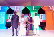 L-R.Mr. Babajide Sanwo-Olu, APC governorship candidate, his wife, Dr. Ibijoke Sanwo-Olu, Mrs. Oluremi Hamzat and her husband, Dr. Obafemi Hamzat