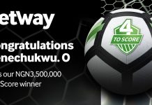 Soccer Enthusiast Wins NGN 3.5 Million In Betway’s 4-To-Score Promotion