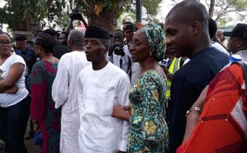 Osinbajo, Obi Cast Vote In Lagos, Anambra Respectively Osinbajo with his wife, Dolapo