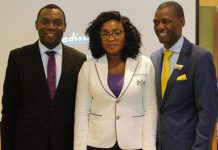 L-R: Ohis Ehimiaghe, SAA Regional Manager, North, West and Central Africa; Kemi Leke-Bamtefa, SAA National Sales Manager, Nigeria and Wellington Mpofu, RadissonBlu Anchorage Hotel Lagos Director of Sales at the SAA/RadissonBlu corporate travel managers forum in Lagos.