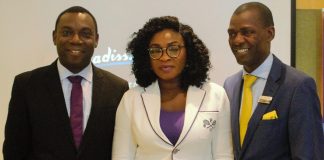 L-R: Ohis Ehimiaghe, SAA Regional Manager, North, West and Central Africa; Kemi Leke-Bamtefa, SAA National Sales Manager, Nigeria and Wellington Mpofu, RadissonBlu Anchorage Hotel Lagos Director of Sales at the SAA/RadissonBlu corporate travel managers forum in Lagos.