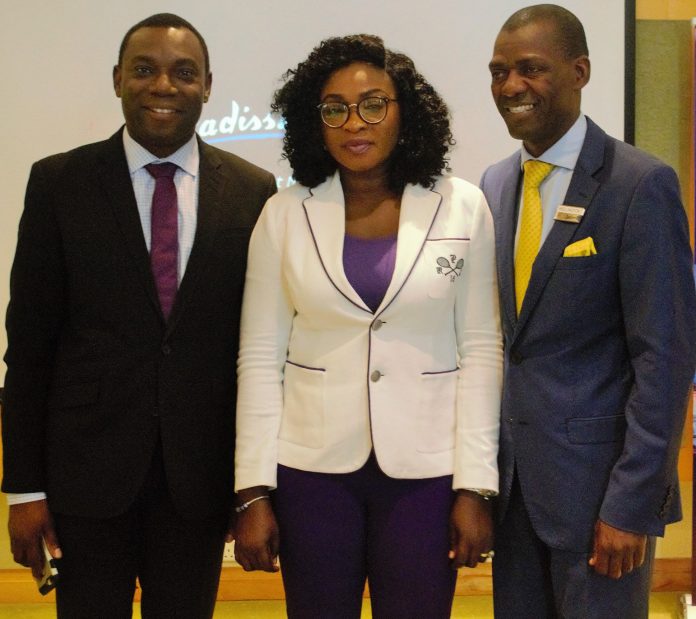 SAA L-R: Ohis Ehimiaghe, SAA Regional Manager, North, West and Central Africa; Kemi Leke-Bamtefa, SAA National Sales Manager, Nigeria and Wellington Mpofu, RadissonBlu Anchorage Hotel Lagos Director of Sales at the SAA/RadissonBlu corporate travel managers forum in Lagos.