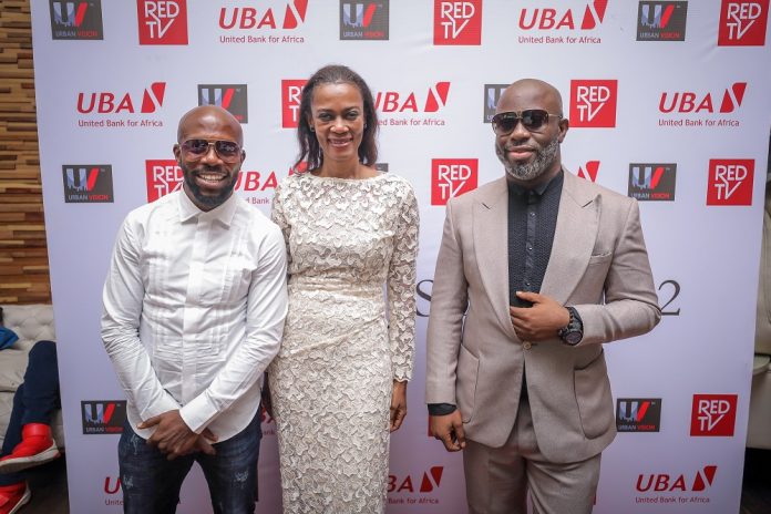 Co-owner Urban Vision Limited, Akins Akinkugbe; Group Head Corporate Communications/ Executive Producer, The Men’s Club, Bola Atta and Director The Men’s Club Tola Odunsi, during the Season 2 Premiere of the movie Co-owner Urban Vision Limited, Akins Akinkugbe; Group Head Corporate Communications/ Executive Producer, The Men’s Club, Bola Atta and Director The Men’s Club Tola Odunsi, during the Season 2 Premiere of the movie