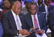 MD/CEO Fidelity Bank, Mr. Nnamdi Okonkwo and the Lagos State Deputy Governor Of Lagos State, Dr Obafemi Hamzat at the Fidelity SME Funding Connect-Lagos held in Lagos.
