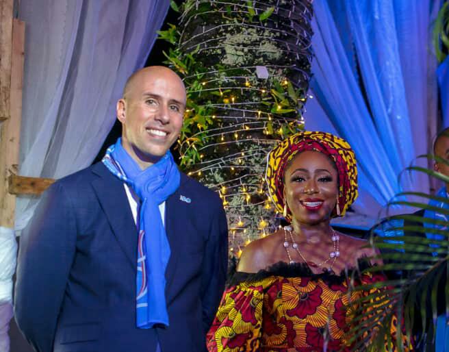 Remco Bohre, Commercial Director Airfrance KLM Nigeria and Ghana with Nollywood actress and MC of the event, Dakore Egbuson-Akande
