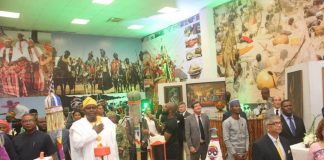 DG, NCAC Otunba Segun Runsewe with members of the diplomatic community and other dignitaries at a cocktail party forming part of the opening of INAC 2019.