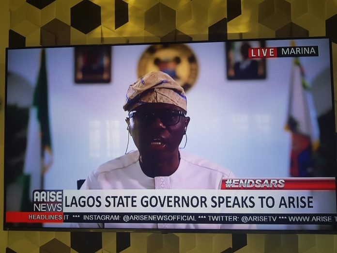 Gov. Sanwoolu on AriseTV on Thursday morning